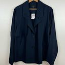 J.Jill NWT  Wearever Collection Easy Care Lightweight Trench Jacket True Navy 2X Photo 3