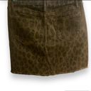 AQUA  by Bloomingdales Frayed Hem Leopard Print A-Line Denim Mini Skirt W25 Photo 2