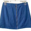 Chloe and katie Sz S  Blue Denim Zip Up Mini Skirt Photo 0