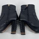 Fendi Authentic  Women's Studded Accents Heel Leather Ankle Boots Black Size 38 Photo 13