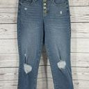 INC  SZ 4/27 Ankle Jeans Delancey Straight Leg High-Rise Distressed Button-Fly Photo 0