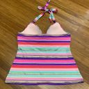 Victoria's Secret Victoria's‎ Secret Women's Y2K Striped Metallic Halter Tankini Swim Top Size M Photo 1