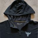 Under Armour  Project Rock Women’s Half Zip Cropped Black Hooded Sweatshirt Sz L Photo 3