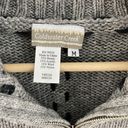 Coldwater Creek Vintage Light Grey Knit Bear Cozy Cabin Stitch Mock Neck Sweater Photo 4