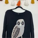 cupio  Black Owl Tunic Sweater Size Large Photo 2