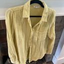 Beach Lunch Lounge Women's Blue Alessia Long Sleeve Cotton Shirt Medium Golden Photo 2