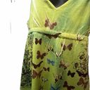 Jane Ashley Jean  Ashley women‎ green Yellow floral summer dress size medium Photo 2