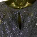 Slny  Navy Blue Sequin Lace A-Line Midi Dress Sz 10 Photo 6