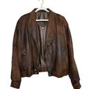 Vintage 80s Pelle Soft Leather Bomber Jacket in Brown Oversized Size Small Photo 1