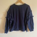 Time And Tru  Blue Ruffle Sleeve Sweatshirt Photo 7