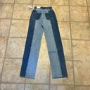 PacSun Size 22  Eco Two-Tone Color Block '90s Boyfriend Jeans Baggy Fit Photo 6