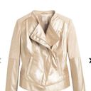 Chico's Chico’s Champagne Gold Metallic Moto Motorcycle Jacket Sz 0 Photo 1