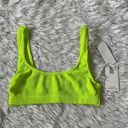 Good American  Women’s Always Fits Scoop Neck Bikini Top in Electric Lime sz 1/2 Photo 0