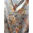 Cloud Chaser  women's silver button up knot front floral top size large L Photo 4