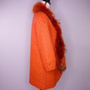 Vintage leather coat with fur trim, color orange Size XS Photo 8