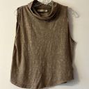 We The Free Free People  Cowl Neck Tank Top Slouchy Boho Brown Tan Distress Boxy Photo 2