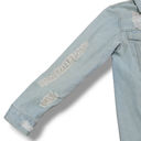 Boom Boom Jeans Jacket Size Medium Distressed Destroyed Jean Jacket Ripped Denim Jacket Photo 5