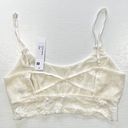 LA Made New  Criss Cross Strap Open Back Lace Bralette Ivory Photo 10