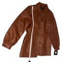 Marc New York  Andrew Marc Brown/ chocolate Zip up Fax Leather Jacket | Size M Photo 3