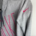 Nike  Dri Fit Grey Pink Logo Hoodie Sz Medium Photo 10