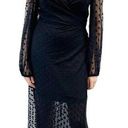 Yumi Kim NEW  Womens M Wicked Game Wrap Dress Black Swiss Dot Maxi Sheer Witchy Photo 0