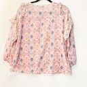 True Craft  size med pink boho ruffle blouse top Photo 3