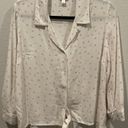 LC Lauren Conrad Button Down Tie Front Pink Moon Hearts Blouse Photo 0