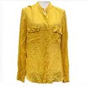 BCBGMAXAZRIA 100% silk  yellow sheer button-down top/M/Excellent cond. Photo 0