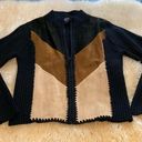 Sweater jacket with leather color block size MP Photo 0