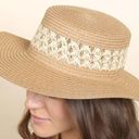 Riah Fashion  Panama Weave Brim Brown Beach Vacation Festival Straw Hat Photo 6