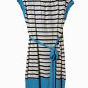 Nautica  Women's Striped Cotton/Spandex Dress With Tie Waist Size Large Photo 1