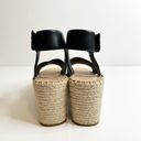 Frye  and Co Amber Espadrille Platform Wedge Sandals Black Leather Women's 6 Photo 3