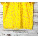 Karina Grimaldi  Women's V Neck Tassel Flutter Sleeve Floral Top Bright Yellow XS Photo 2