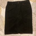 Ralph Lauren Lauren  Black Denim Pencil Skirt Knee Length Zip Pockets Sz 6 Photo 0