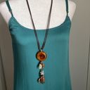 Coldwater Creek  Ladies Boho Stone Bead Charms Double Strand Leather Necklace Photo 5