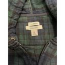 LL Bean Flannel Zip Up Hooded Shacket Relaxed Fit Scotch Plaid Blue Green XL Photo 7