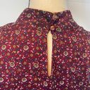 Blush Noir  Burgundy Floral Ruffle Prairie Blouse Photo 10