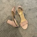 Nordstrom Unisa Suede Ruffle Pink Peep Toe Kitten Heels Photo 1