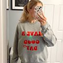 Have A Good Day Grey Cherry Trendy Crewneck Sweatshirt Size M Photo 0