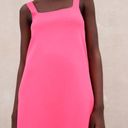 ZARA shift dress neon pink square neck sleeveless knit thick straps Barbie Photo 0