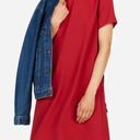 Everlane  Red The Japanese GoWeave Short-Sleeve A-Line Dress Size 14 Photo 0