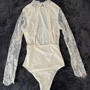 Willow + Root Boutique High Neck White Lace Body Suit Photo 2