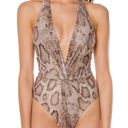 Mara Hoffman Gabriela Sand Multi One Piece Swimsuit Snake Print  Sz L SPF 50 Photo 1