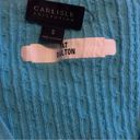 Carlisle  New York Blue Size Small Cardigan Sweater With Ruffle Silk Blend Photo 4