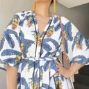 H&M DESMOND & DEMPSEY  Banana Leaf Print Linen-Blend Kaftan size small Photo 1