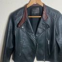 Paige NWOT  black leather / silk jacket with brown collared lining (‎ XS ) Photo 6