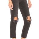 L'Agence L’Agence Audrina Straight High Rise Jeans black ripped knee Sz 26 Photo 0