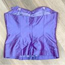 Tracy Reese Plenty by  Pleated Taffeta Bustier Corset Top Purple Shimmer 8 Photo 8