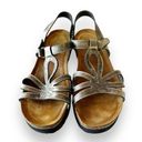 NAOT Rachel Antique Gold Metallic Leather Sandals Women’s Size 41 EU Cork Sole Photo 0