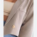 Pretty Little Thing  Plus Brown Dogtooth Double Breasted Cropped Blazer NWT 18 Photo 2